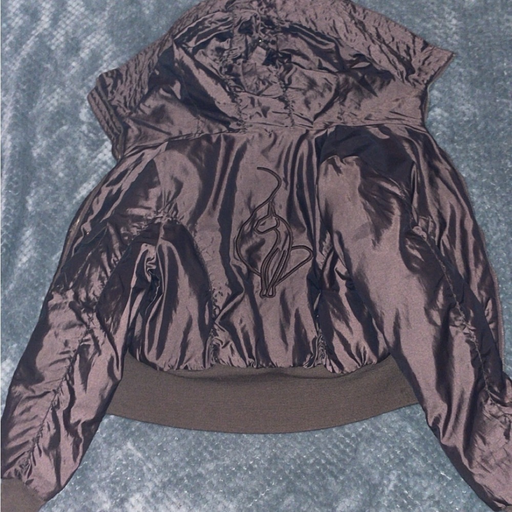 Shiny Brown Hooded Jacket